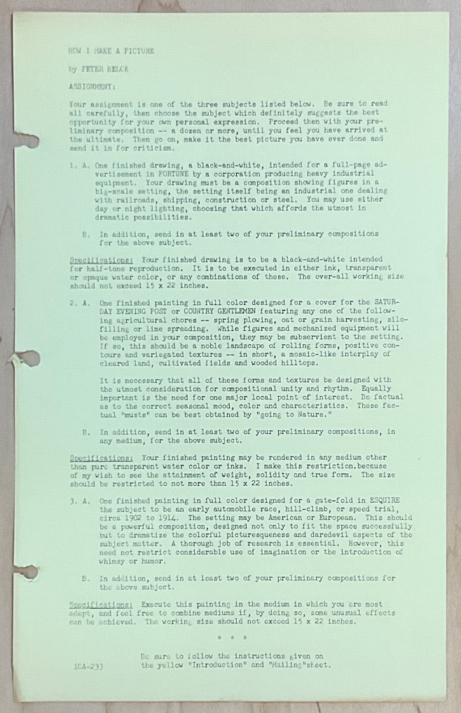 How I Make A Picture by Peter Helck - Famous Artists Advanced Program