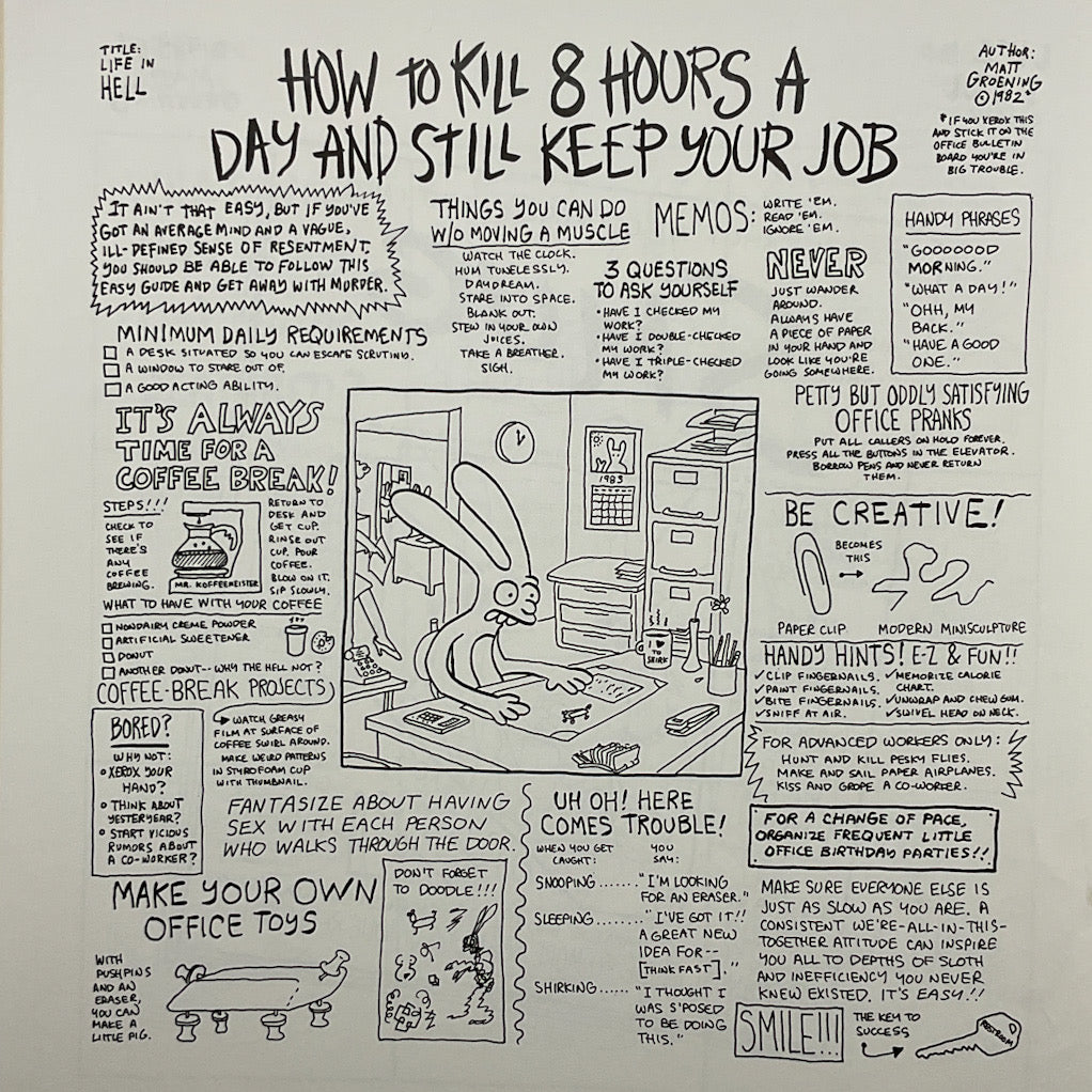 Work is Hell: A Cartoon Book by Matt Groening (1985) First Printing (Near Fine)