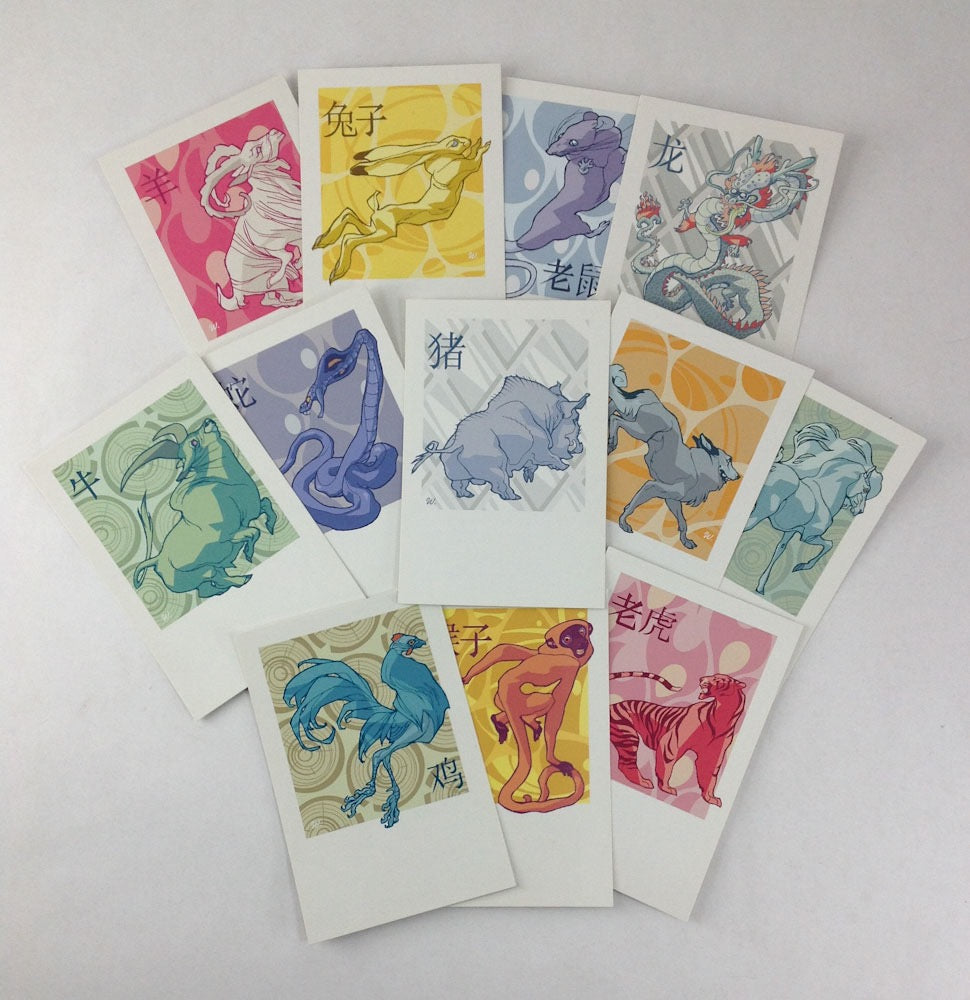 Chinese Zodiac - 12 Postcard Set