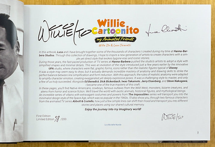 Willie Cartoonito & My Animated Friends - Signed by Willie Ito & Luca Chiarotti
