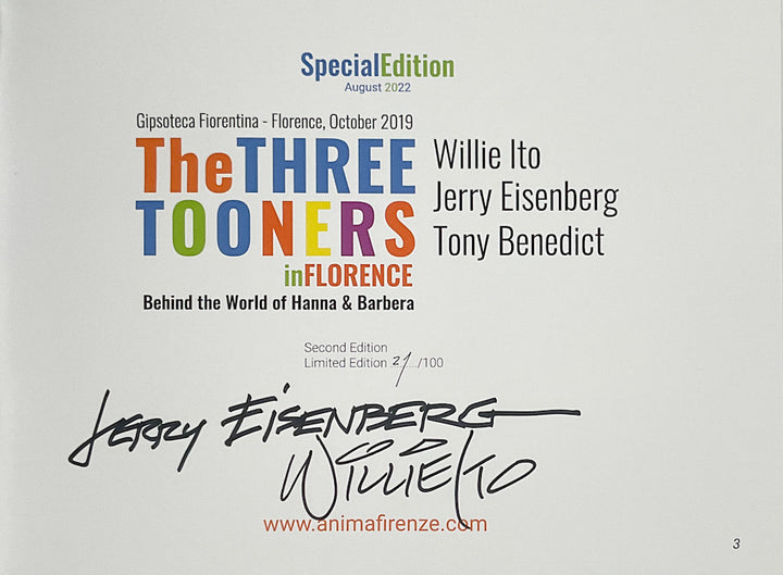 The Three Tooners in Florence: Behind the World of Hanna-Barbera - Exhibition Catalog - Limited Edition Hardcover - Signed by Two Artists