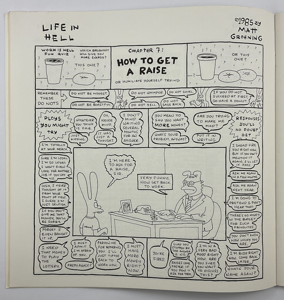 Work is Hell: A Cartoon Book by Matt Groening (1985) First Printing (Near Fine)