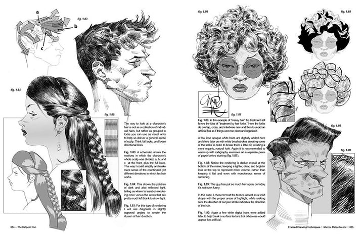 Framed Drawing Techniques - Signed by the artist