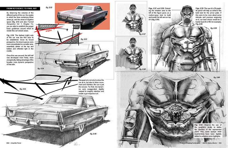 Framed Drawing Techniques - Signed by the artist