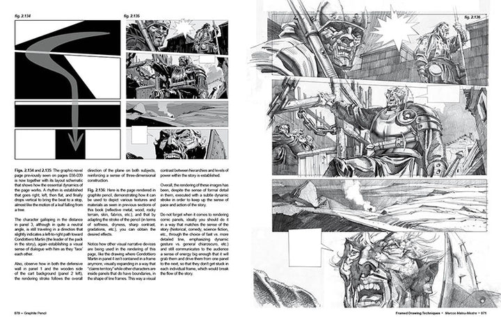 Framed Drawing Techniques - Signed by the artist