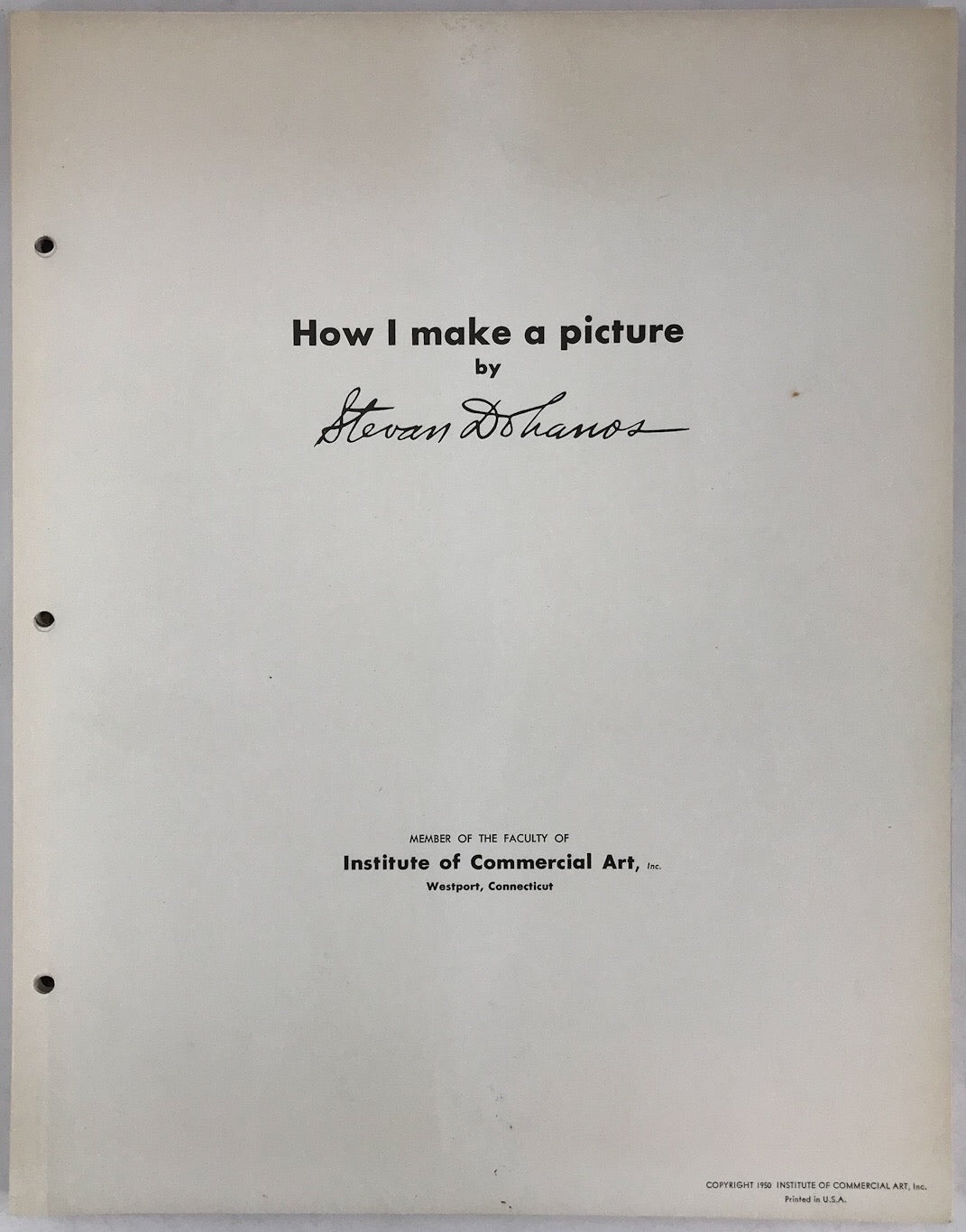 How I Make A Picture by Stevan Dohanos - Famous Artists Advanced Program - Signed