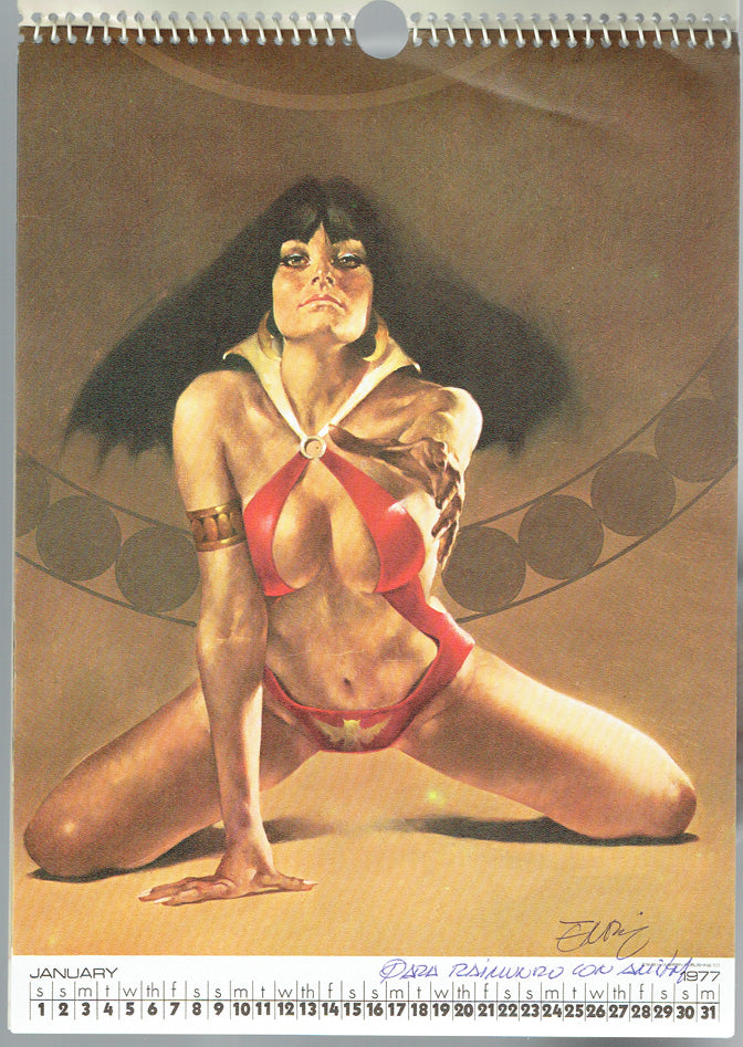 Warren 1977 Calendar featuring Vampirella and other girls - Signed by Enrich