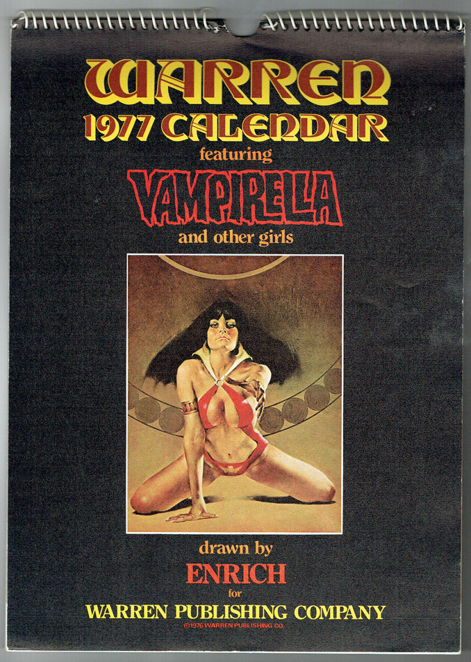 Warren 1977 Calendar featuring Vampirella and other girls