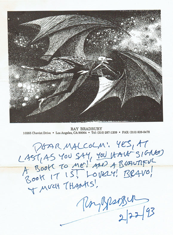 Collection of 3 Autographed Letters/Notes from Ray Bradbury to Malcolm Willits
