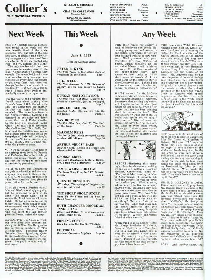 Collier's, The National Weekly June 1, 1935