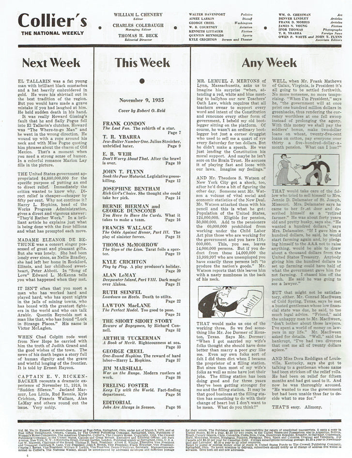 Collier's, The National Weekly November 9, 1935