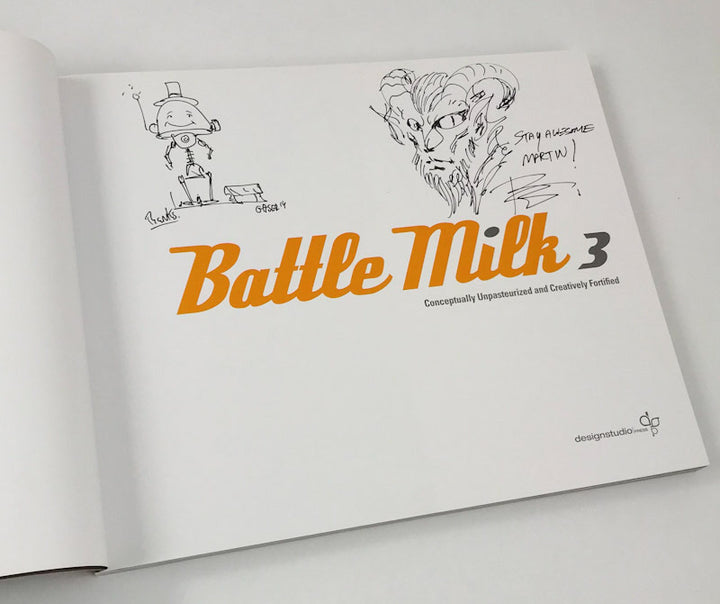 Battle Milk 3 - Inscribed with Two Drawings