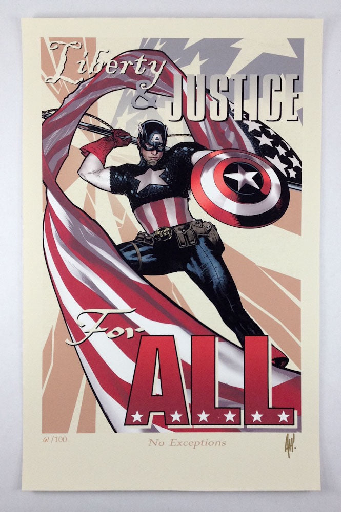 Captain America Liberty & Justice for All - Signed & Numbered Print