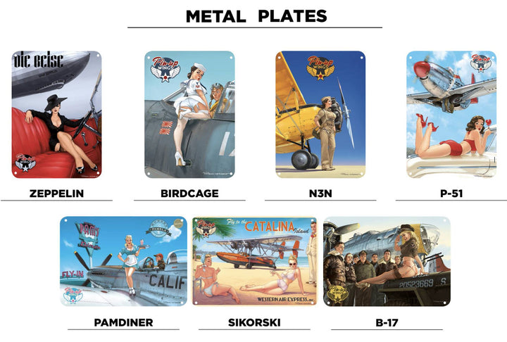 Pin-Up Wings Metal Wall Plaque - Pam's Diner