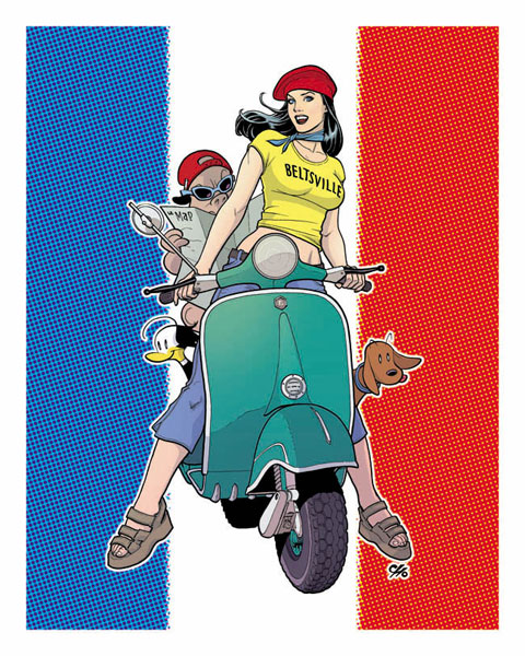 Frank Cho In Paris Print - Signed
