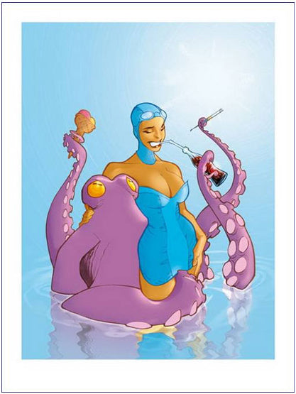 The Pin-Up and the Octopus - Signed & Numbered Print