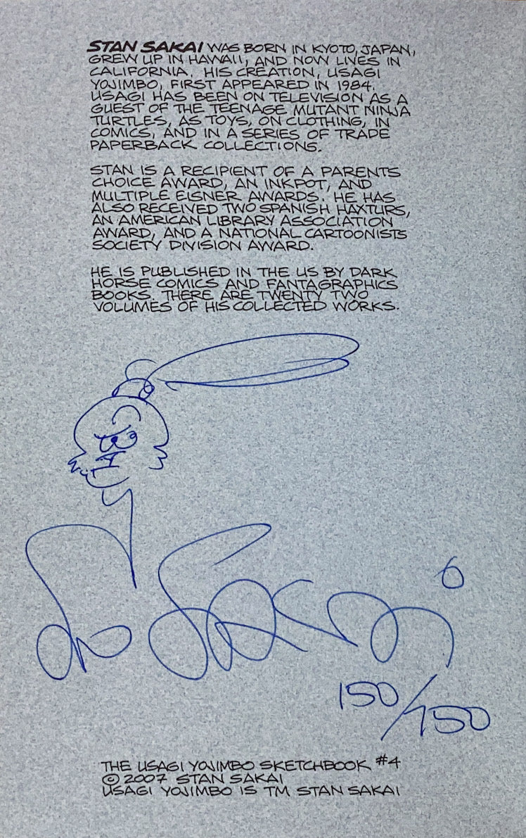 Usagi Yojimbo Sketchbook 4 - Signed & Numbered with a Drawing