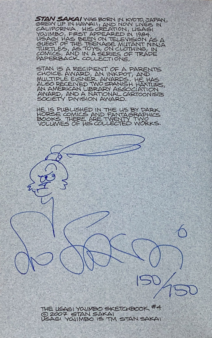 Usagi Yojimbo Sketchbook 4 - Signed & Numbered with a Drawing