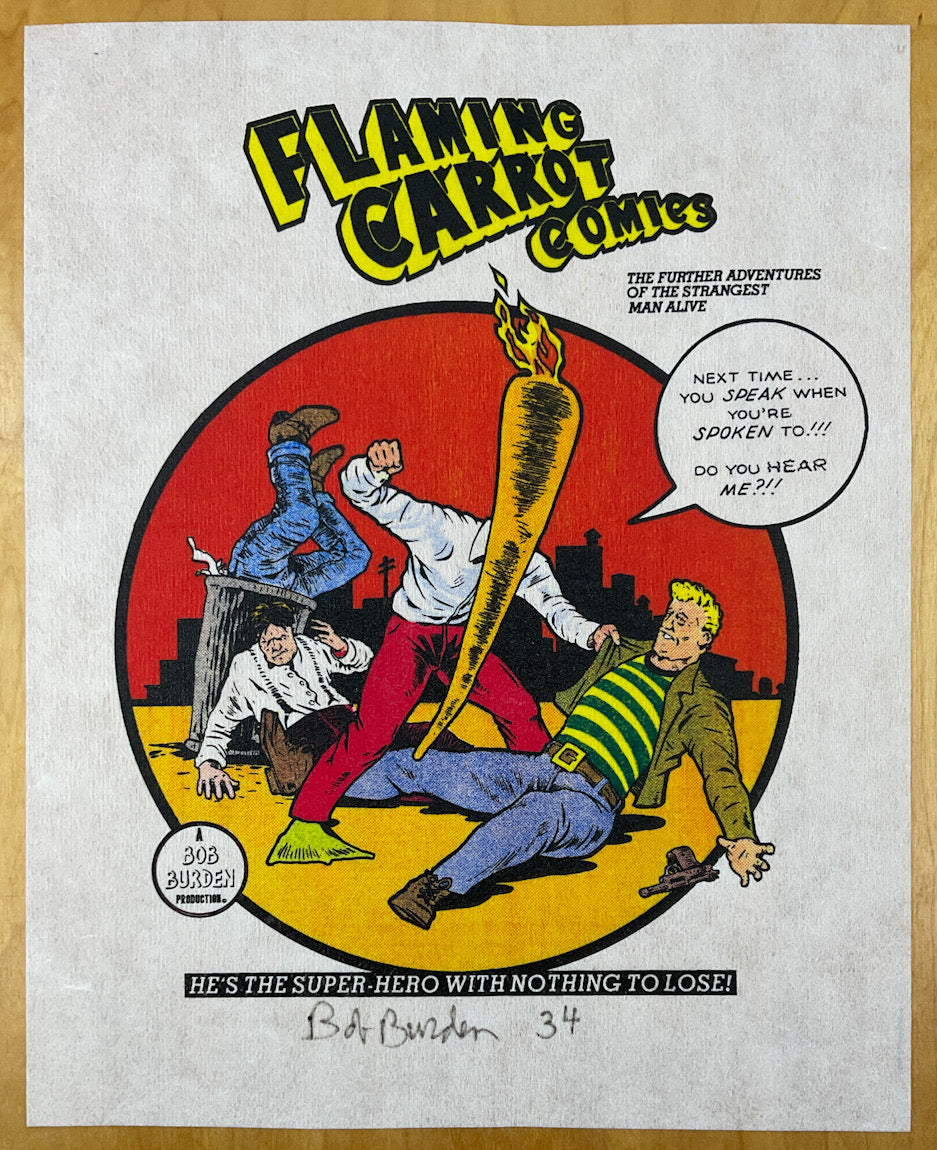 Flaming Carrot: The Superhero with Nothing to Lose! - Signed & Numbered Print on Fabric
