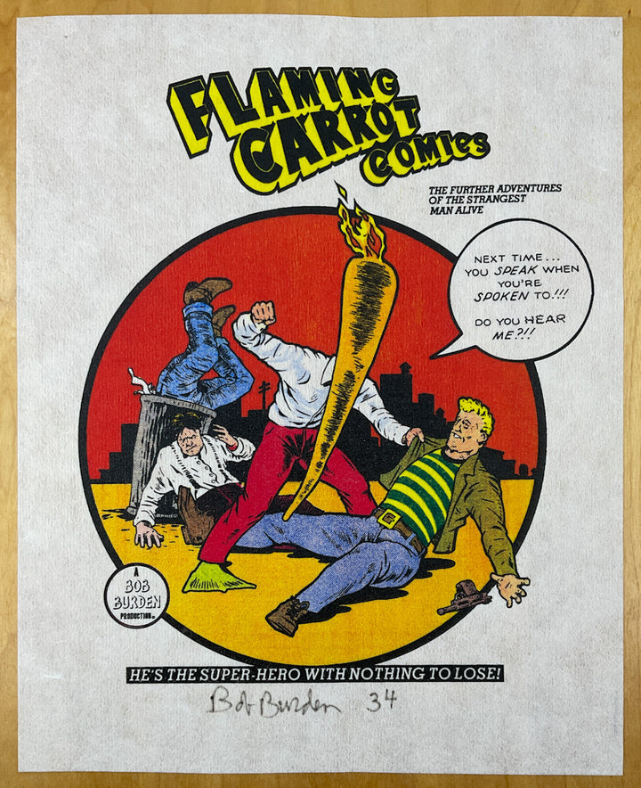 Flaming Carrot: The Superhero with Nothing to Lose! - Signed & Numbered Print on Fabric