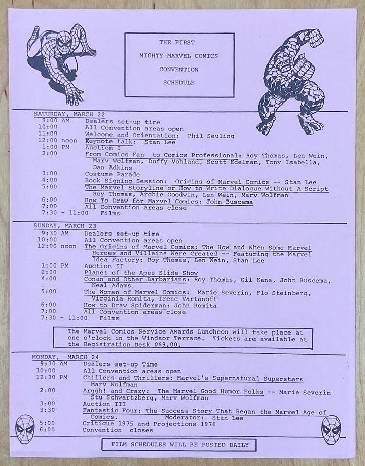 Mighty Marvel Comic Convention Program Book