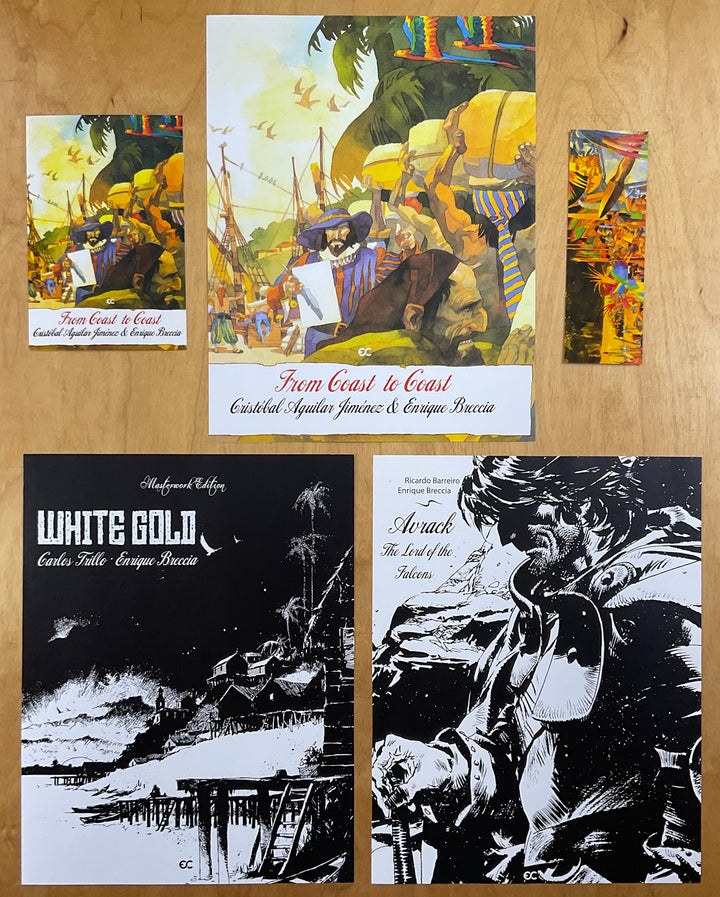 Enrique Breccia Library Vol. 1: White Gold, New World, From Coast to Coast, & Avrack - The Lord of the Falcons - Numbered with Kickstarter Extras