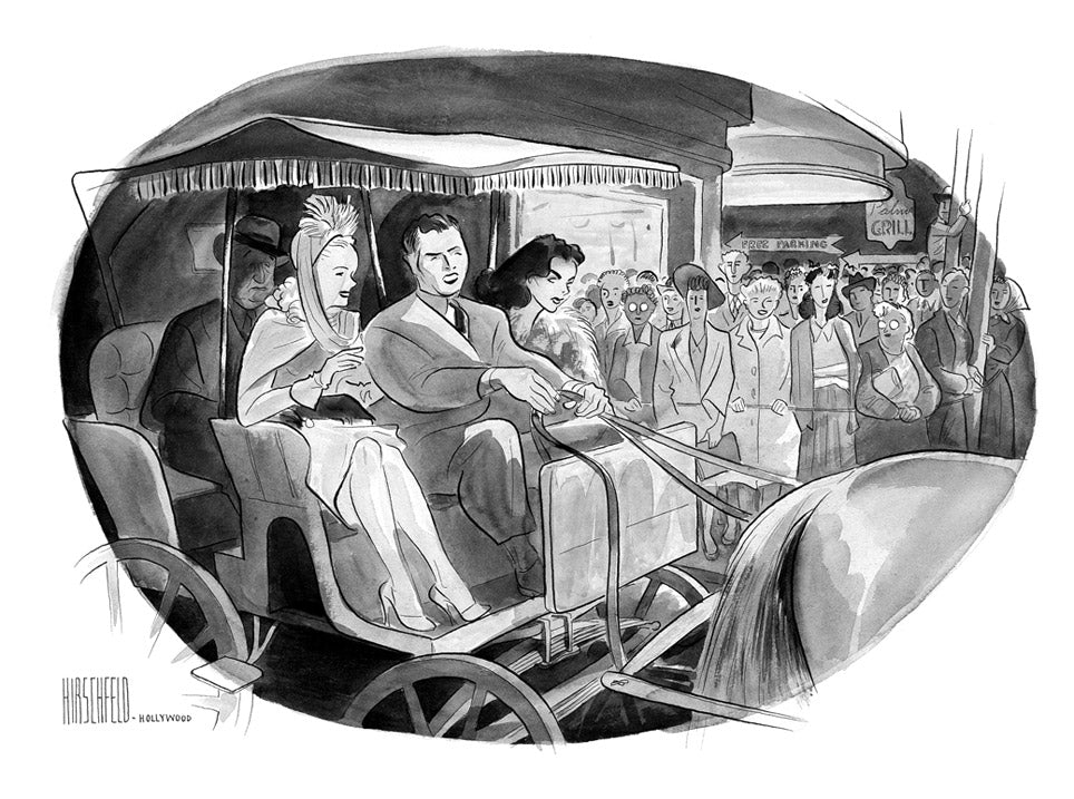 On the Hollywood Front: Stars Arrive by Horse & Buggy for Dimout Premier at Hawaii Theatre