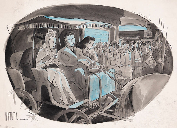 On the Hollywood Front: Stars Arrive by Horse & Buggy for Dimout Premier at Hawaii Theatre