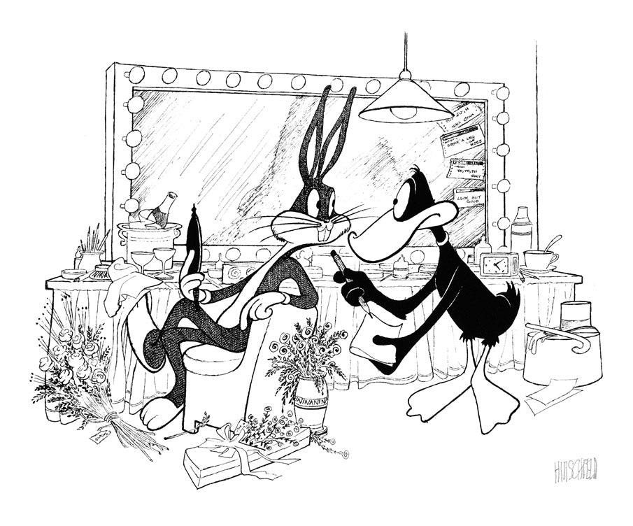 Bugs Bunny and Daffy Duck in a Dressing Room - Signed, Limited Edition Lithograph
