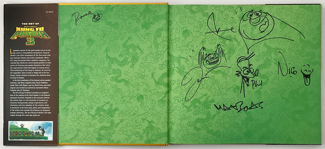 The Art of Kung Fu Panda 3 - First Printing Signed by Six Filmmakers with Drawings