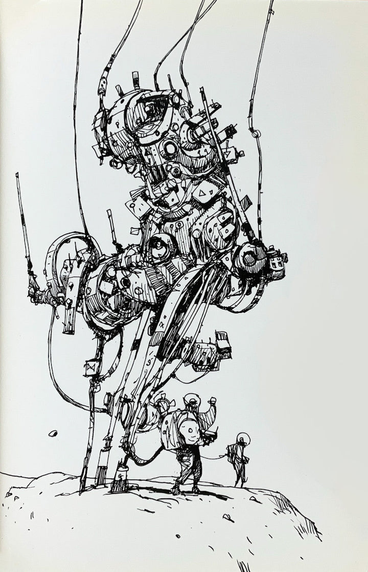 Mechs & the City: Another Book of Drawings by Ian McQue (2014) Inscribed with a Drawing