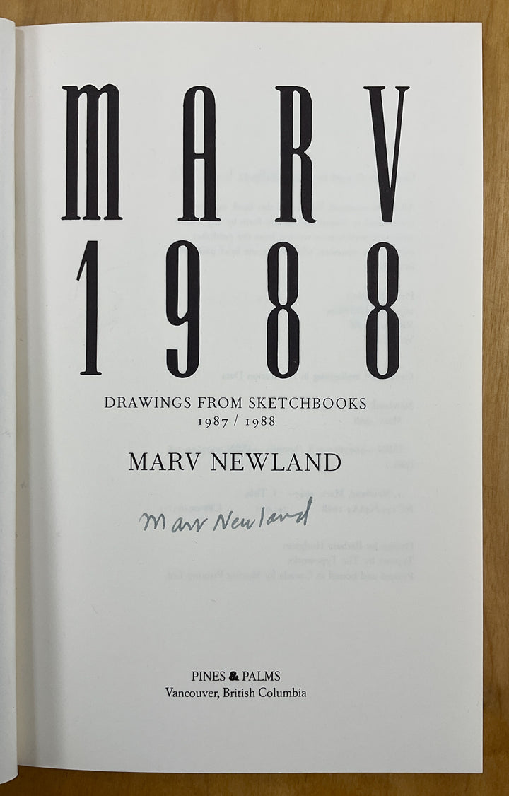 Marv 1988: Drawings From Sketchbooks (Signed)