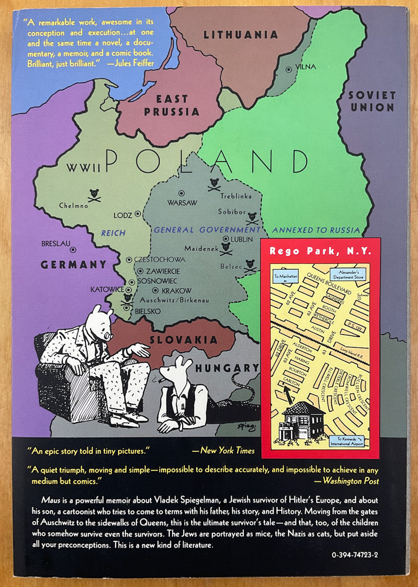 Maus (1986) Pristine First Printing Inscribed with a Drawing