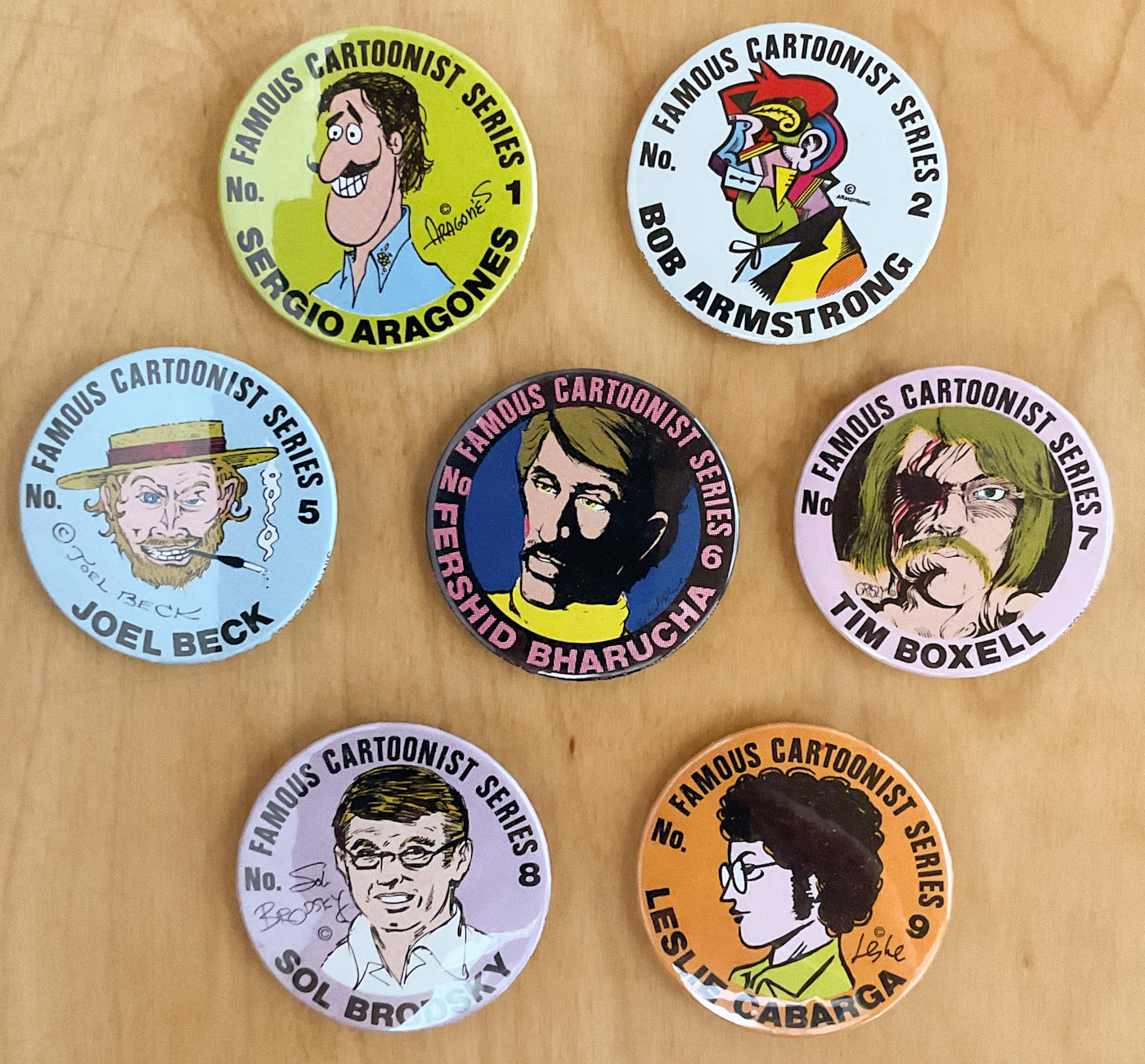 Series Buttons 35 Famous Cartoonists Series Buttons – Stuart Ng Books