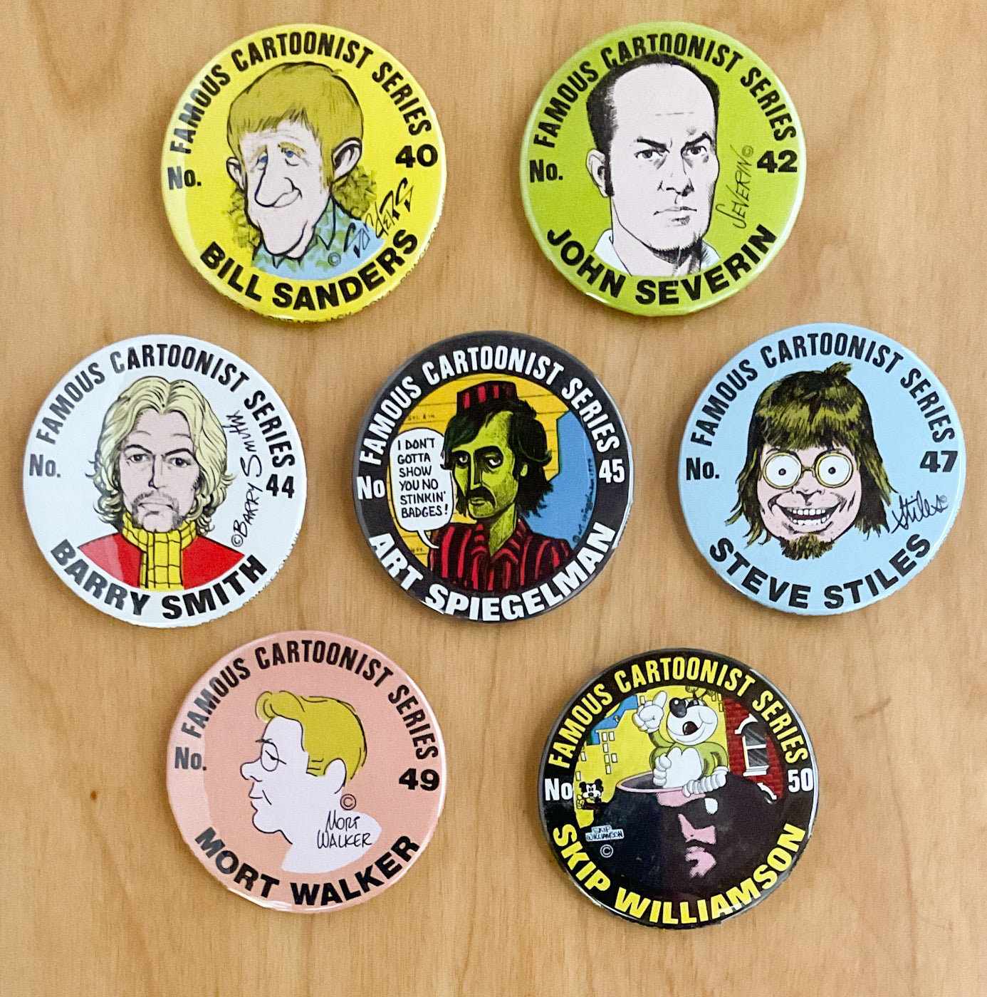 Series Buttons 35 Famous Cartoonists Series Buttons – Stuart Ng Books