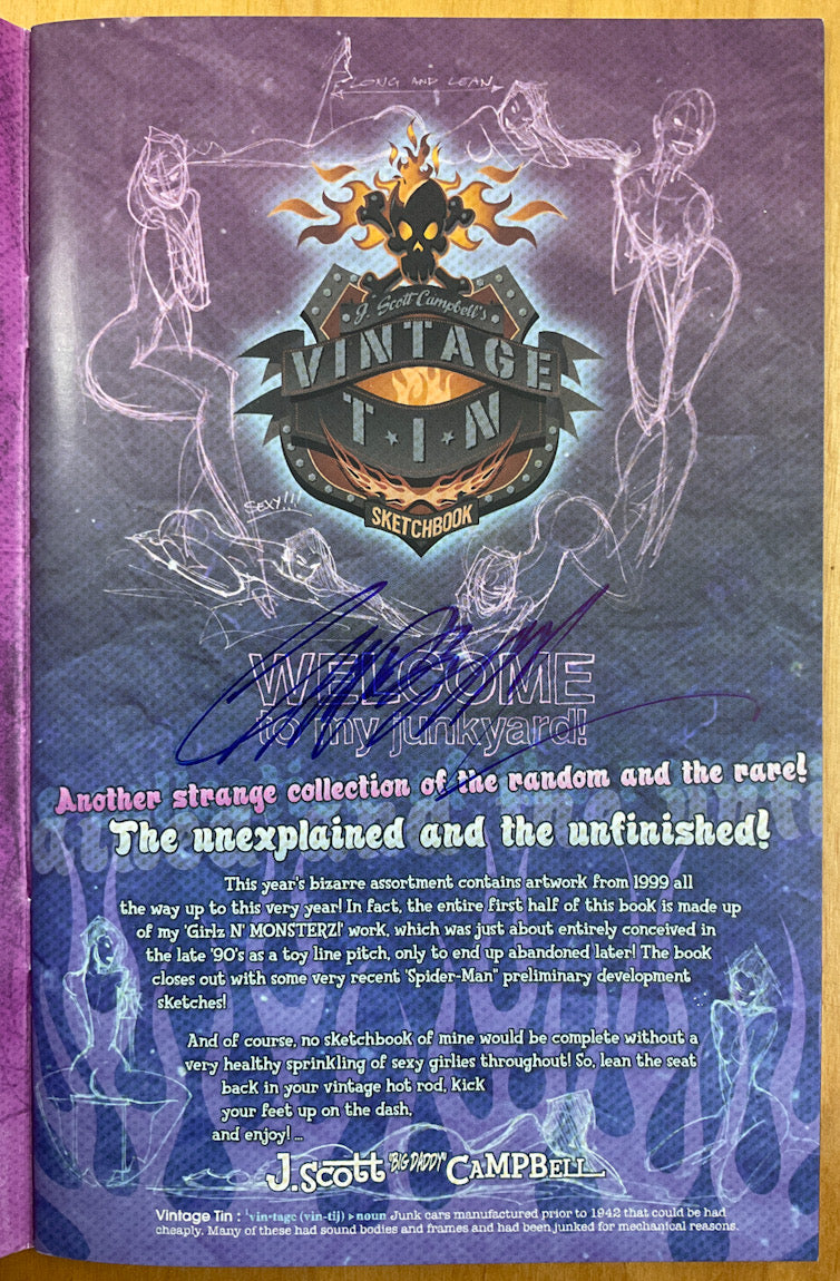J. Scott Campbell's Vintage Tin Sketchbook - Signed