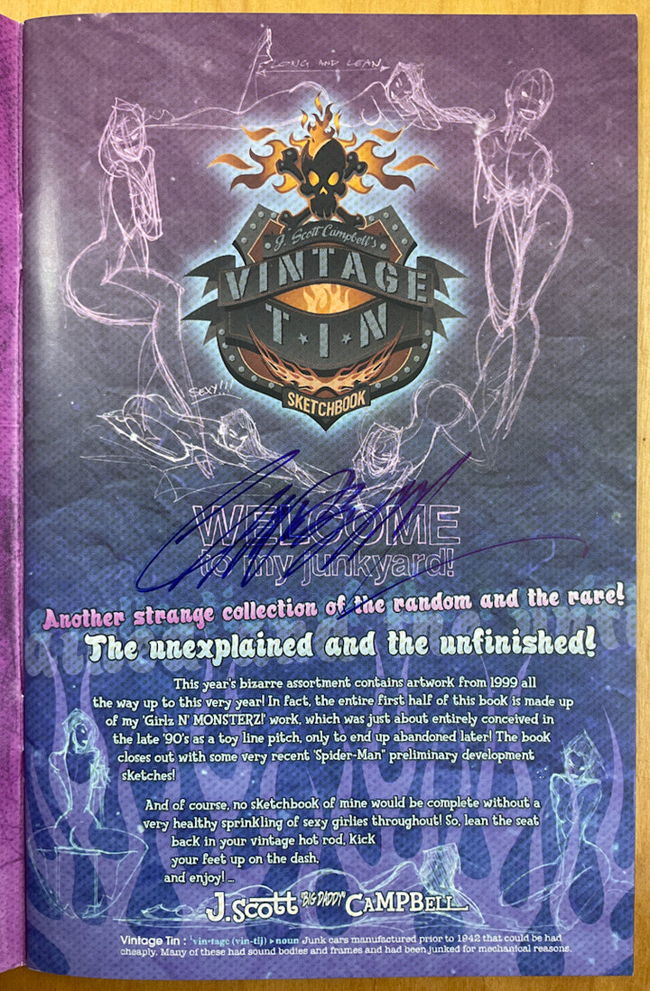 J. Scott Campbell's Vintage Tin Sketchbook - Signed