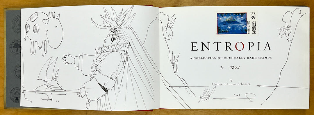 Entropia: A Collection of Unusually Rare Stamps - Inscribed with a Drawing