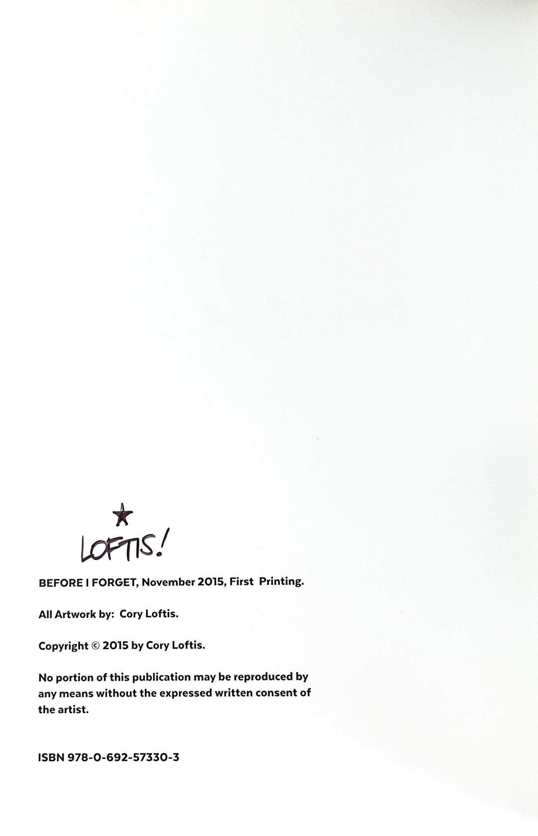 Before I Forget: The Art of Cory Loftis - Signed