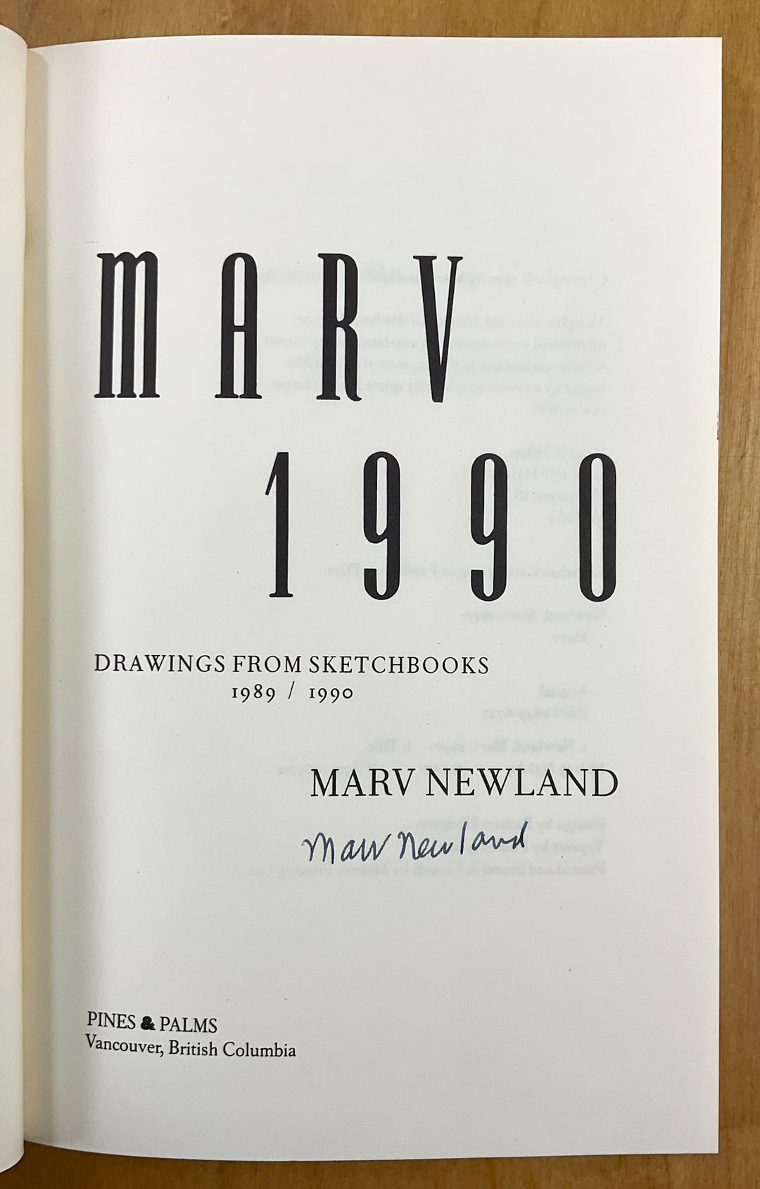 Marv 1990: Drawings From Sketchbooks (Signed)