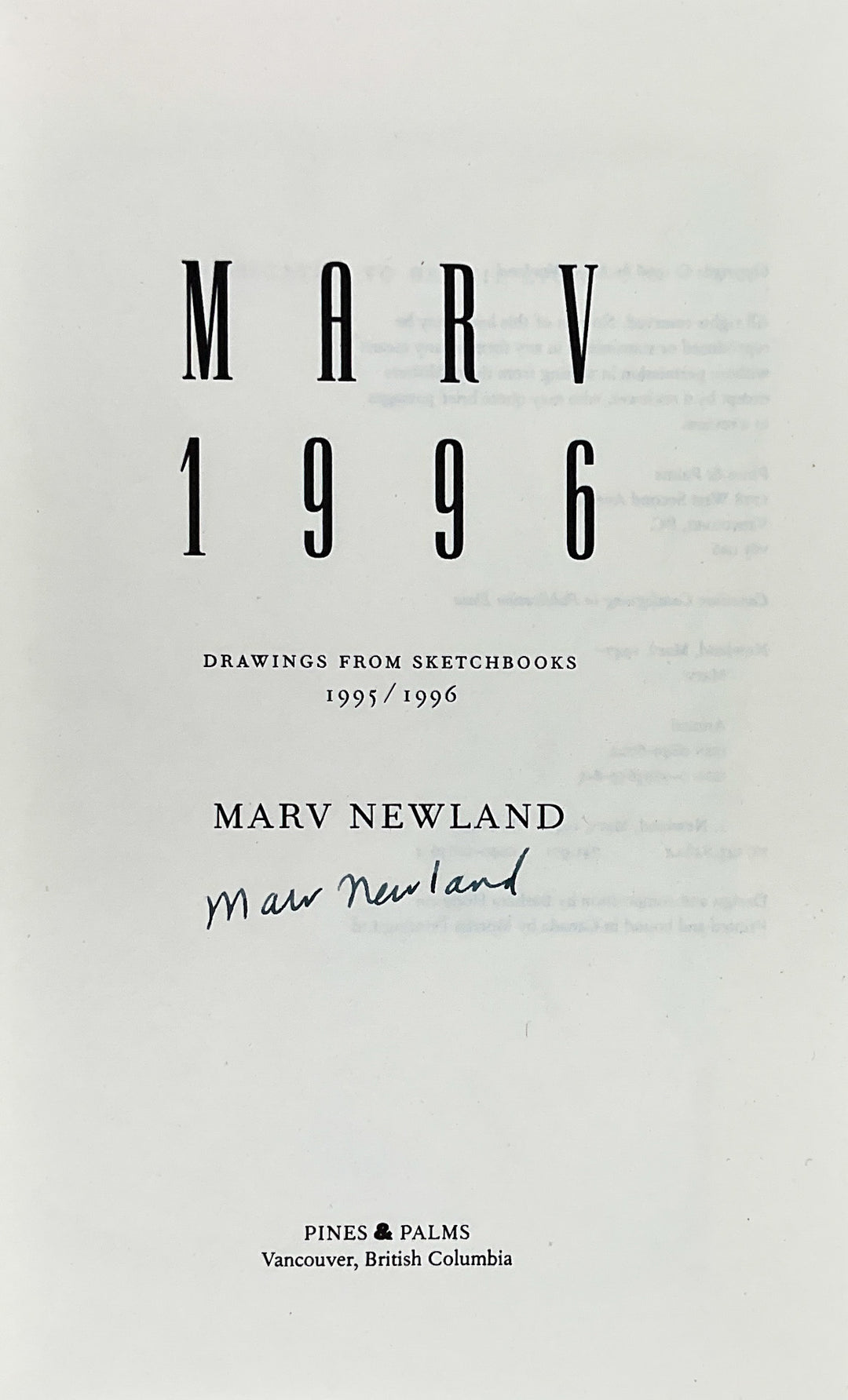 Marv 1996: Drawings From Sketchbooks (Signed)