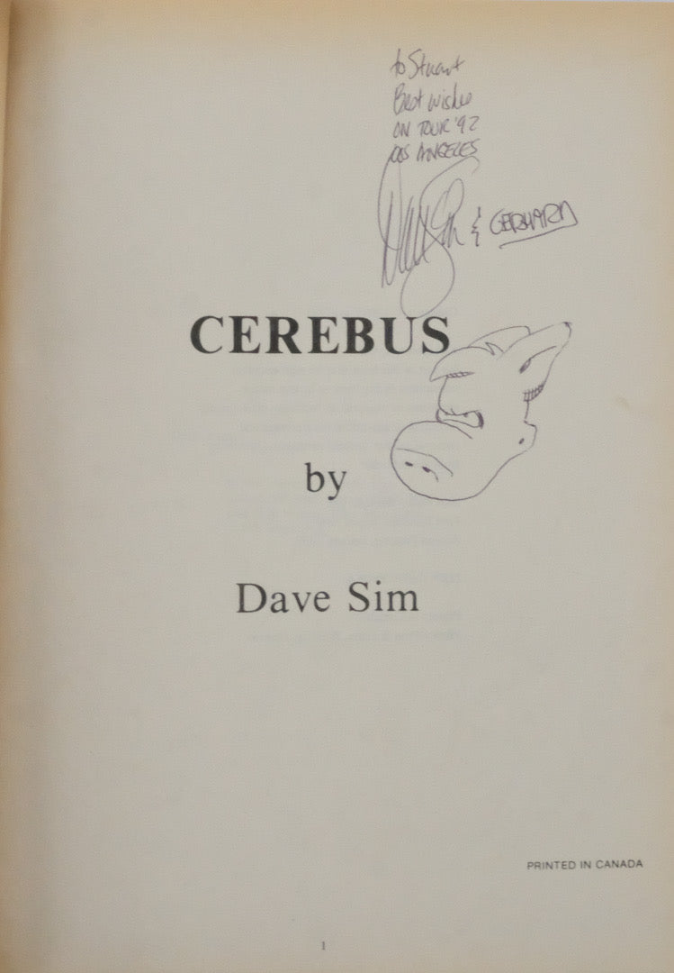 Cerebus, Book 1 - Inscribed with a Drawing