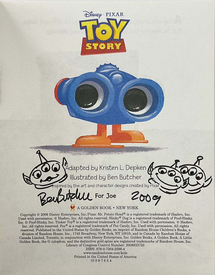 Toy Story: A Little Golden Book - Signed with a drawing