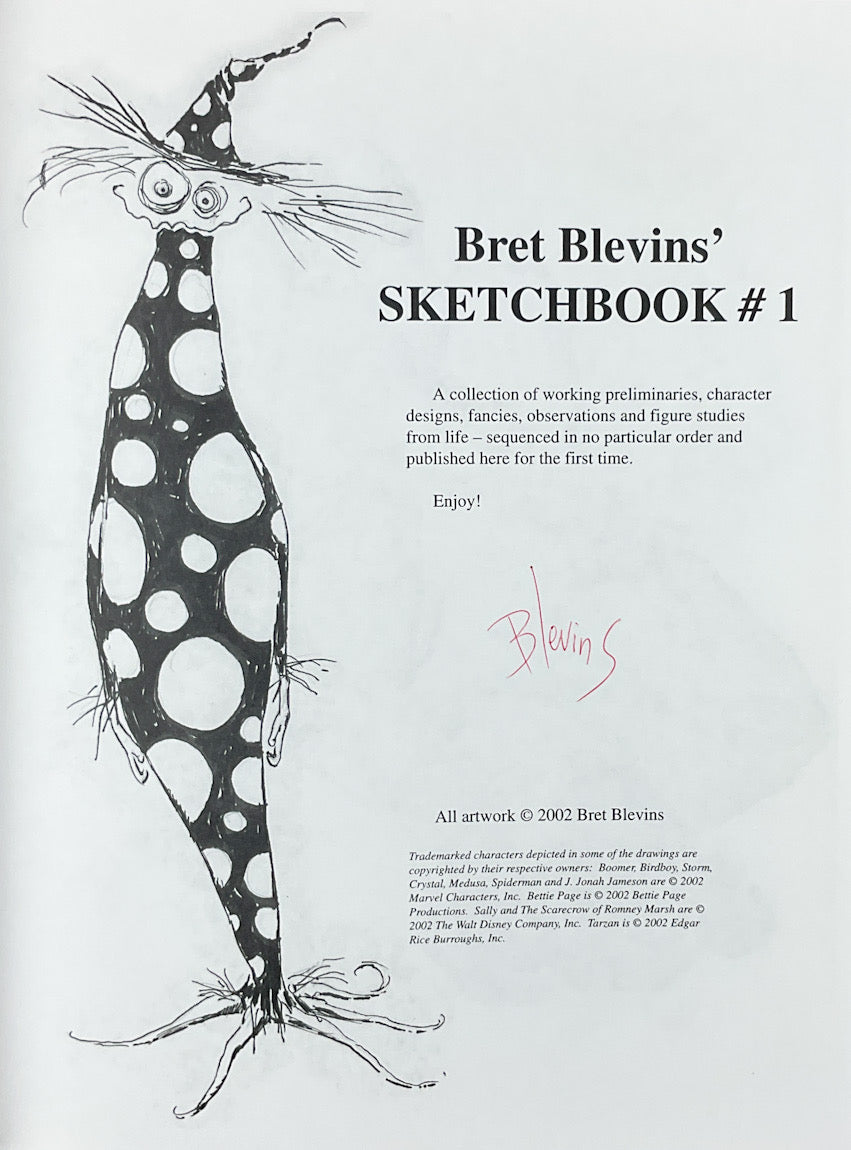 Bret Blevins' Sketchbook #1 - Signed
