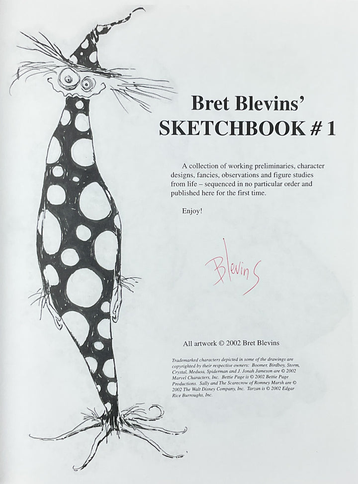 Bret Blevins' Sketchbook #1 - Signed