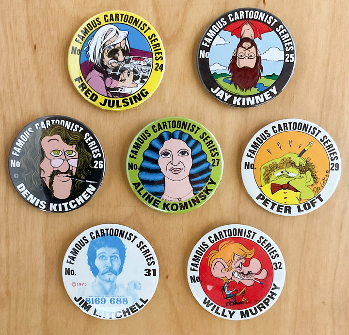 35 Famous Cartoonists Series Buttons