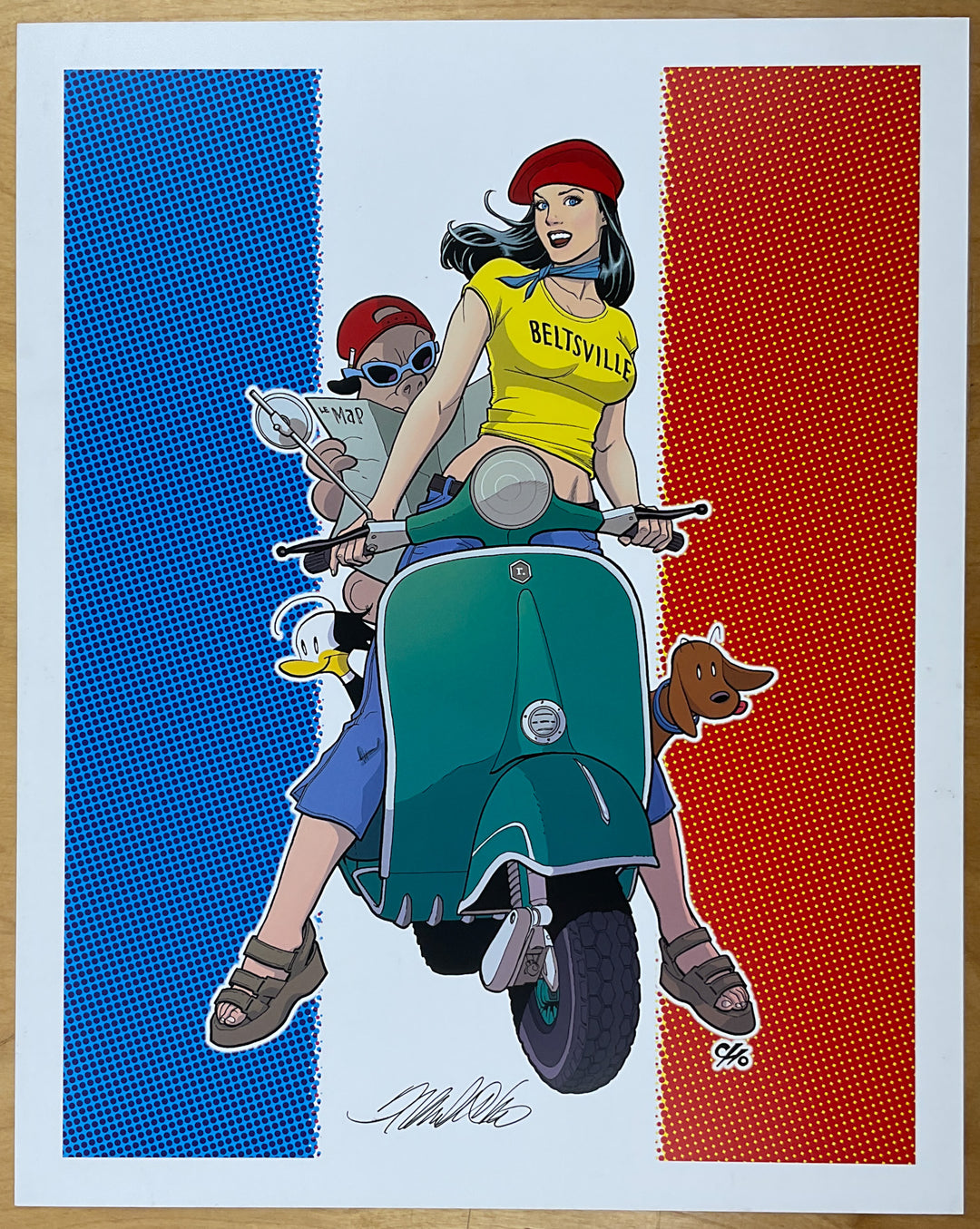 Frank Cho In Paris Print - Signed