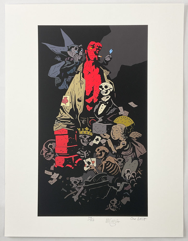 Hellboy and Skull Head Signed & Numbered Print