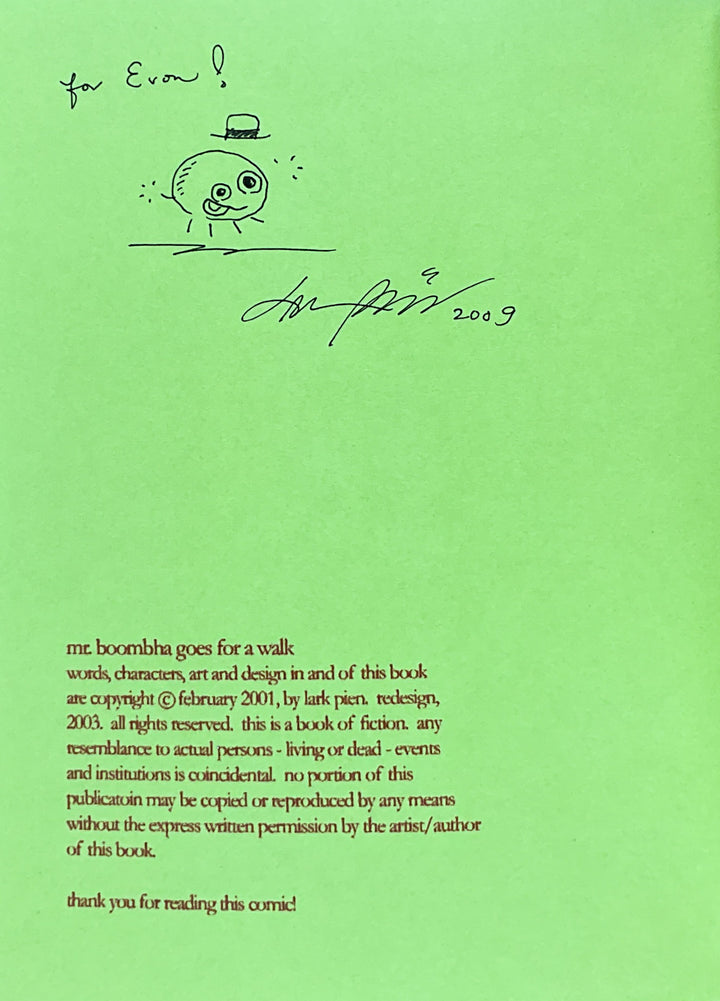 Mr. Boombha Goes for a Walk - Inscribed with a Drawing