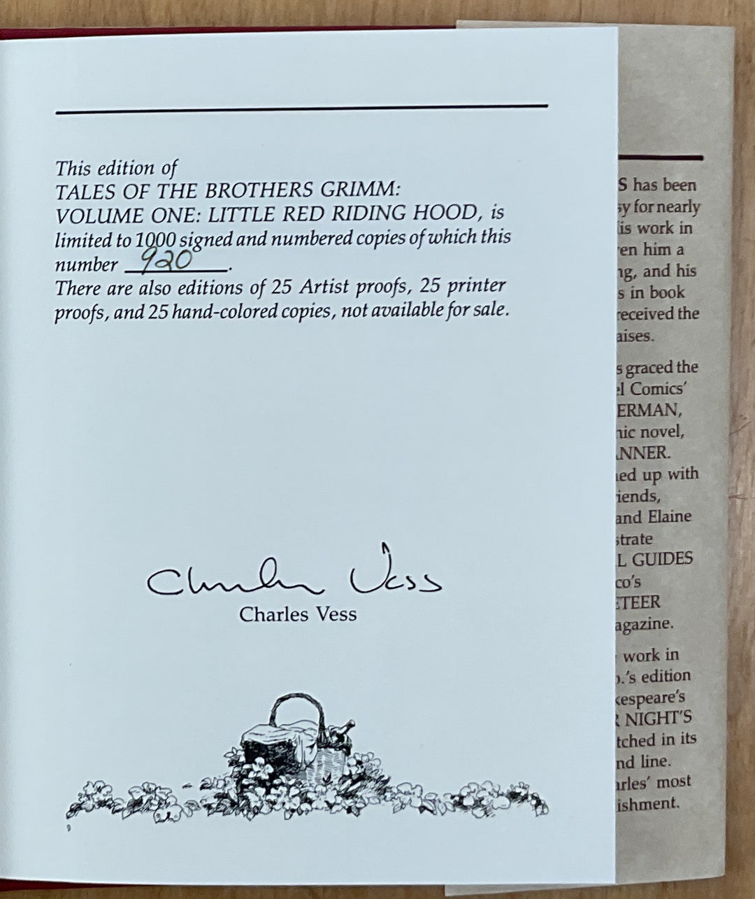 Tales from the Brothers Grimm Volume 1: Little Red Riding Hood (Signed & Numbered)